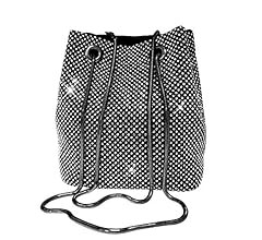 Rhinestone Purse for Women- Full Rhinestones Bucket Bag Bling Evening Clutches Shoulder Bag for P... | Amazon (US)