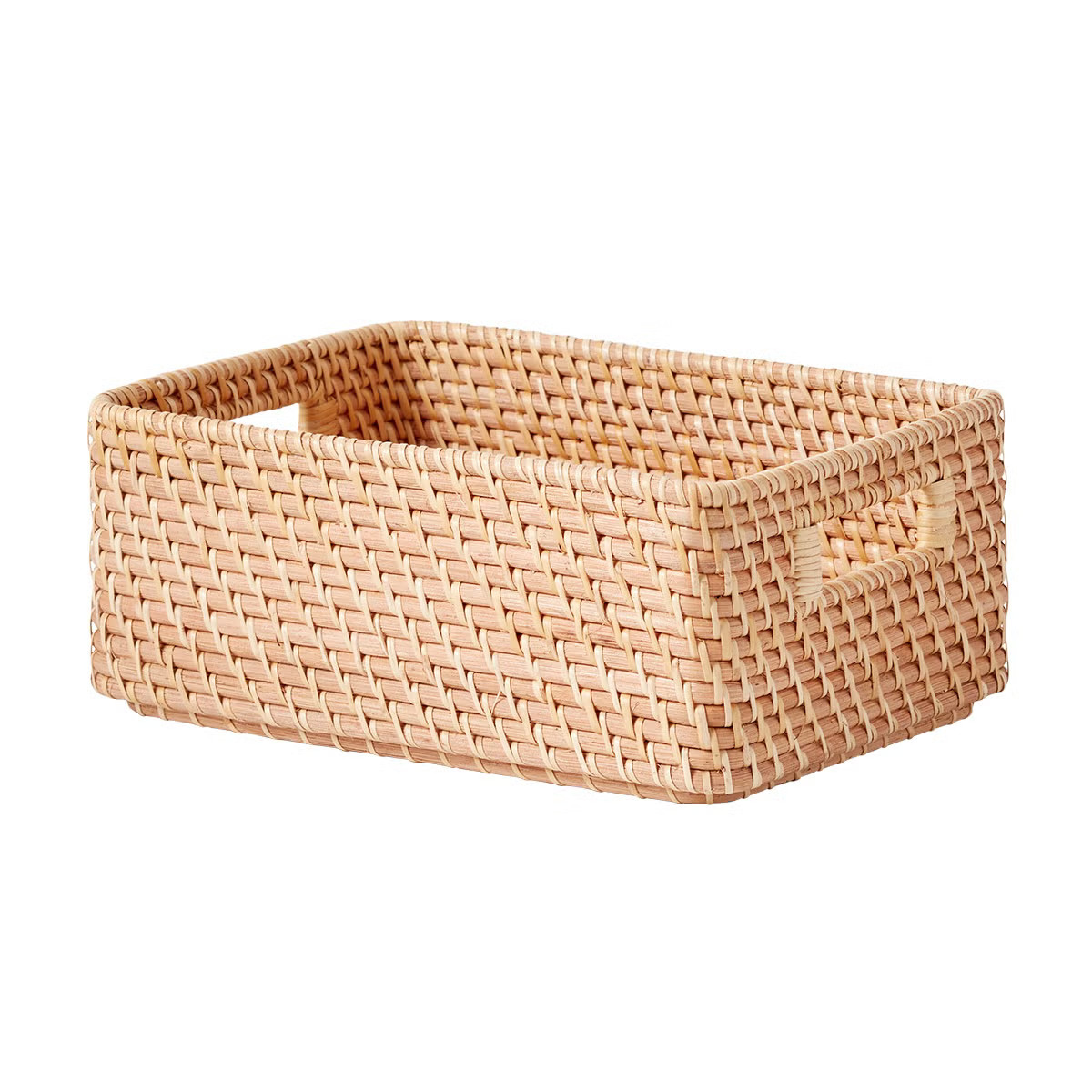 The Container Store Ori Rattan Bin with Handles | The Container Store