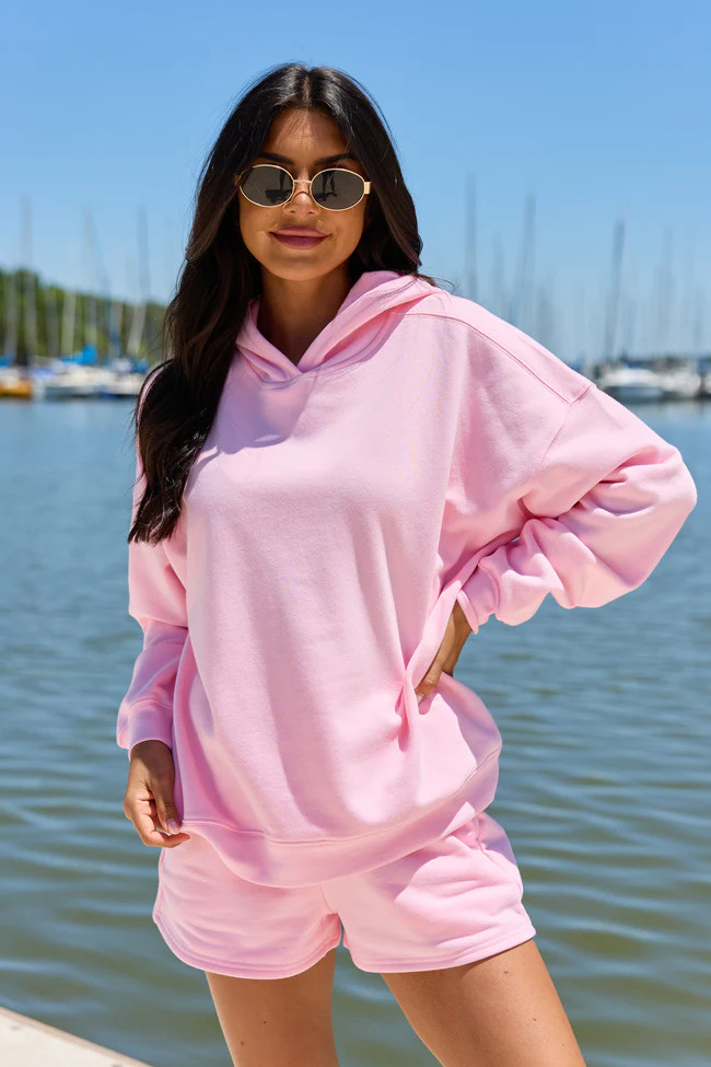 Everyday Ease Light Pink Hoodie | Pink Lily