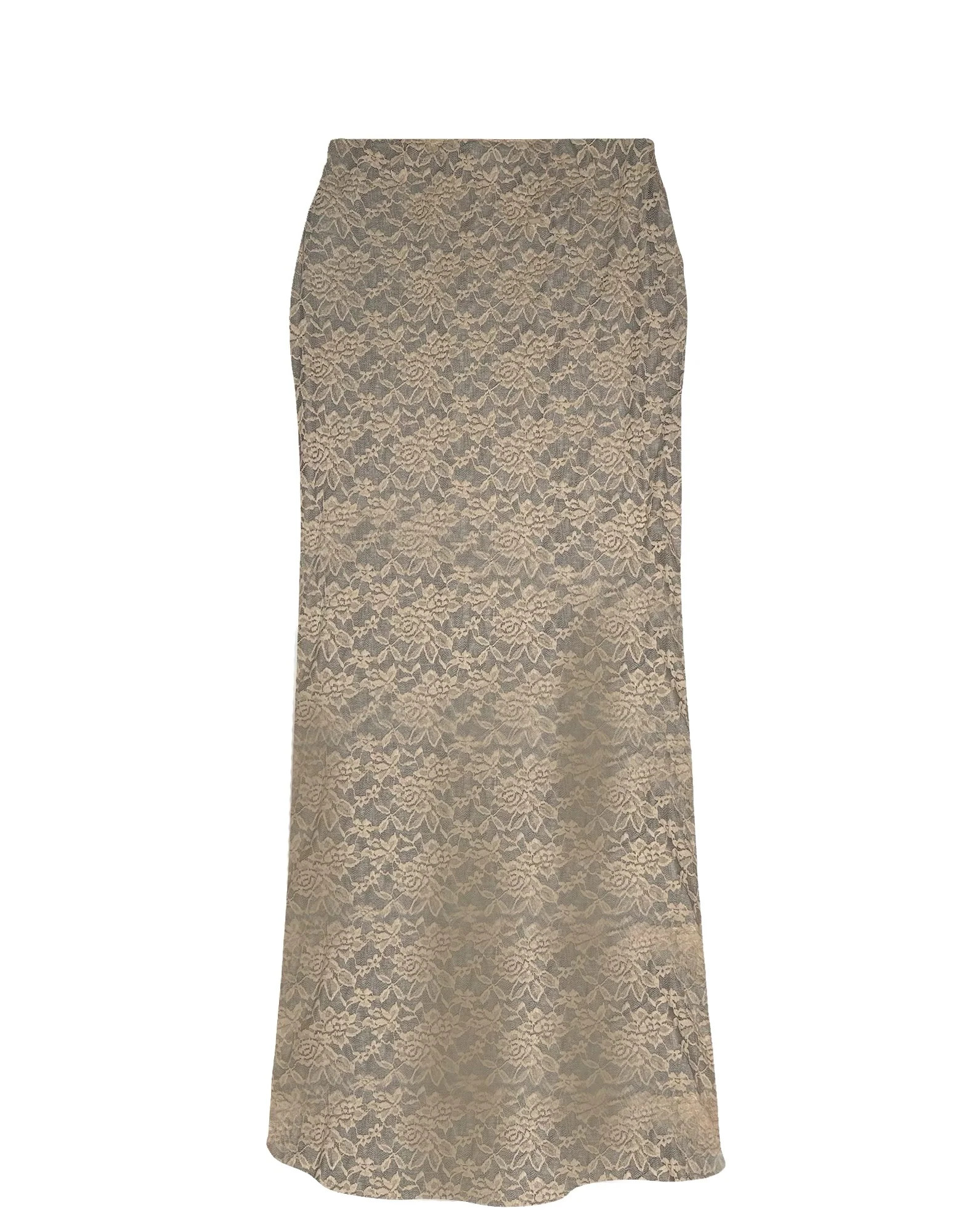 Gianna Stretch Lace Mermaid Maxi Skirt - Cream | BAACAL Limited, LLC