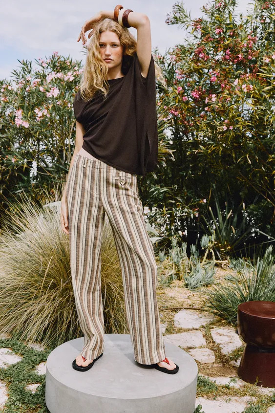 GERADE HOSE MIT STREIFEN | Zara DE