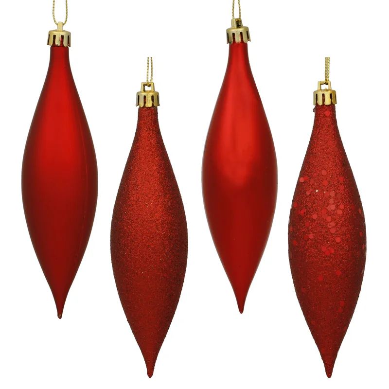 Four-Finish Finial Drop Christmas Ornament (Set of 8) | Wayfair North America
