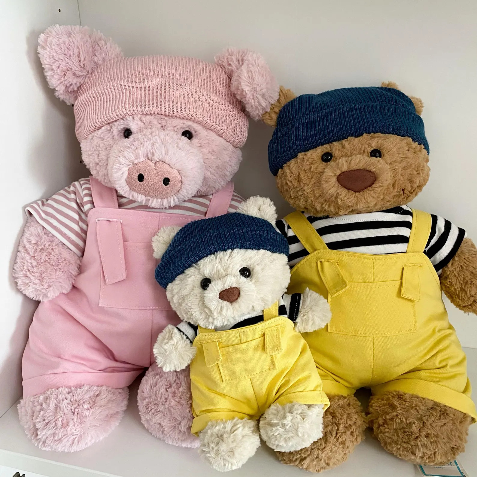 Handmade 3pc Sailor Outfit for Bartholomew Bear, Yellow OR Pink Overalls TShirt Bonnet Set, Plush... | Etsy (Global)