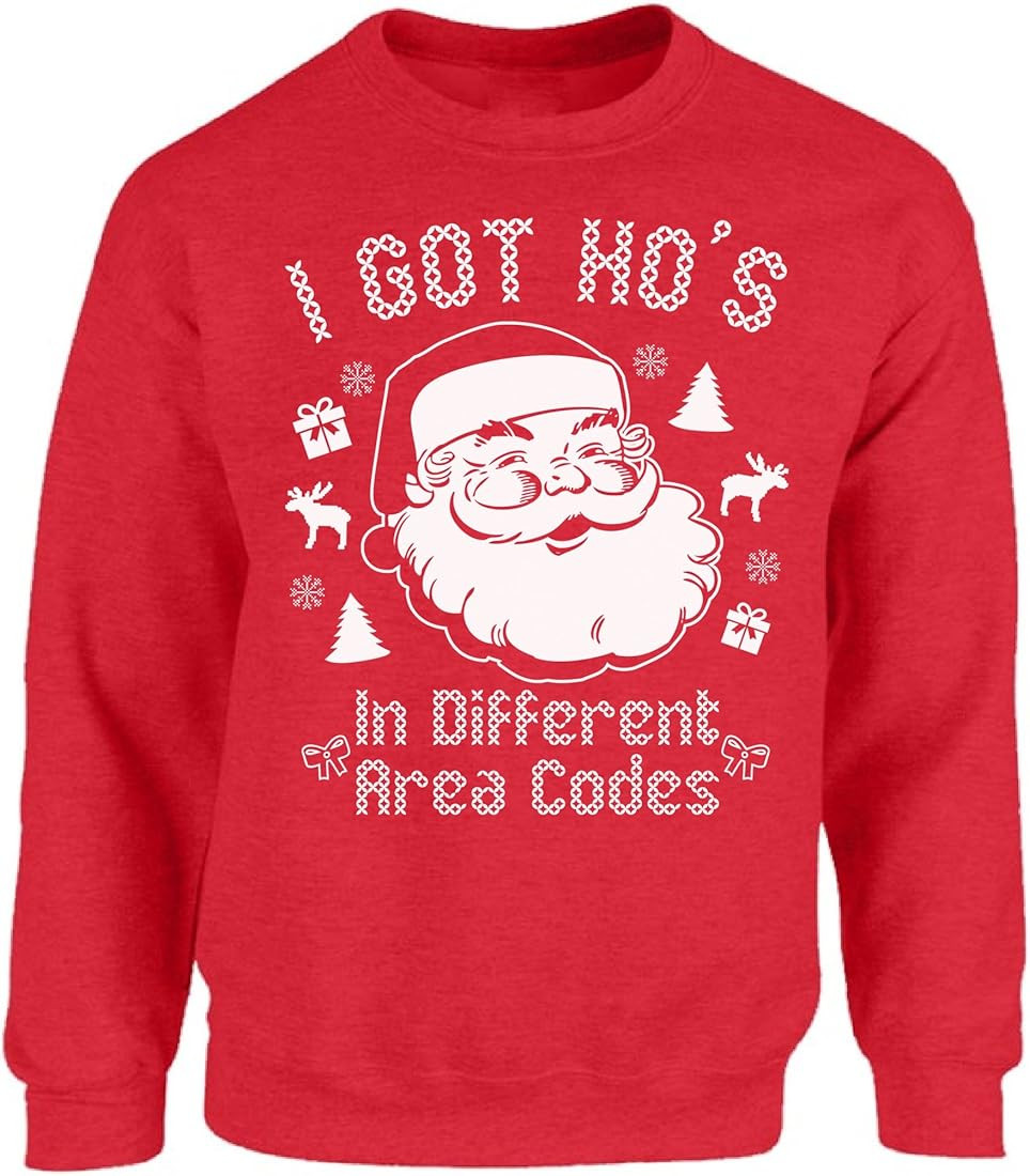 Vizor I Got Ho's in Different Area Codes Ugly Christmas Sweatshirt Xmas Sweater | Amazon (US)
