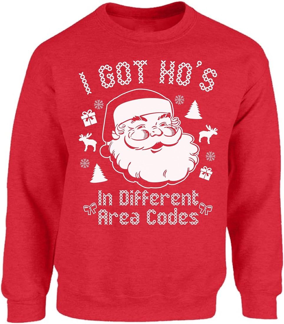 Vizor I Got Ho's in Different Area Codes Ugly Christmas Sweatshirt Xmas Sweater | Amazon (US)