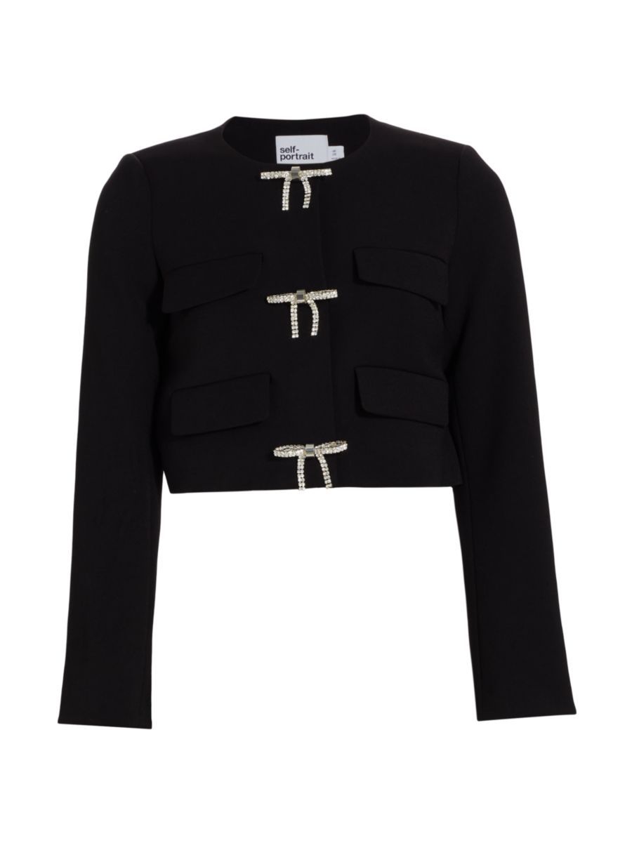 Embellished Bow Cropped Jacket | Saks Fifth Avenue