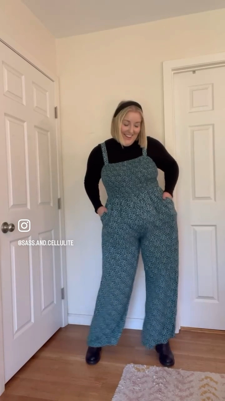 Fall outfit inspo! Love layering my summer pieces with long sleeves - this one has a BUILT IN BRA! And I’m obsessed (Wearing XL in the top, XXL in the jumpsuit)

#LTKMidsize #LTKPlusSize #LTKStyleTip