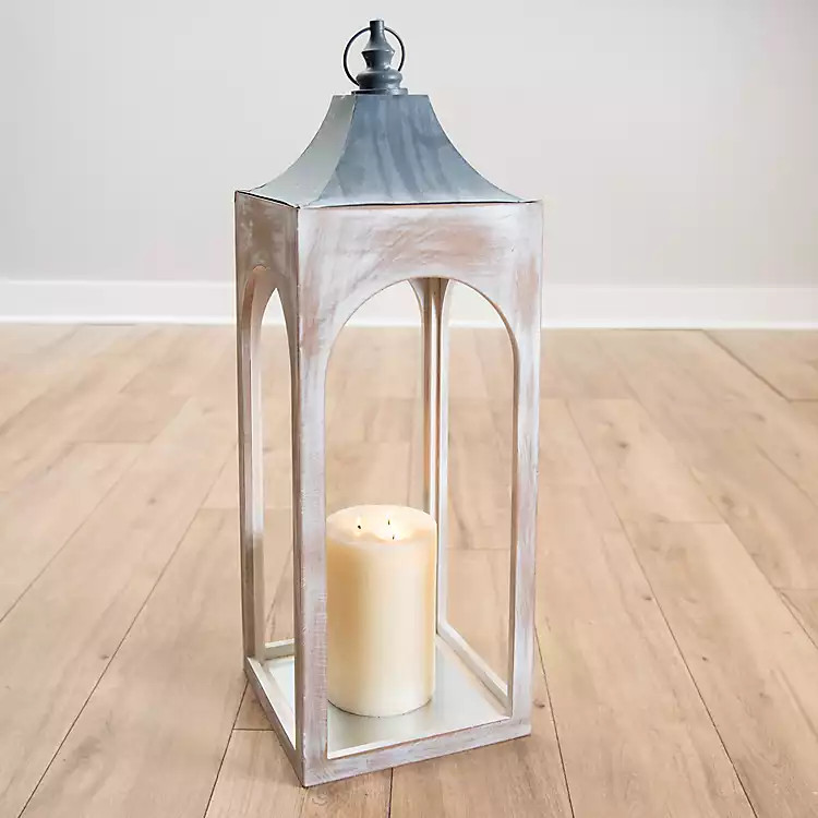 Whitewashed New Hampshire Lantern, 36 in. | Kirkland's Home