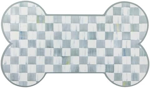 MACKENZIE-CHILDS Pup Placemat, Cute Pet-Food Mat for Dog Bowls and Cat Bowls, Gray-and-White Ster... | Amazon (US)