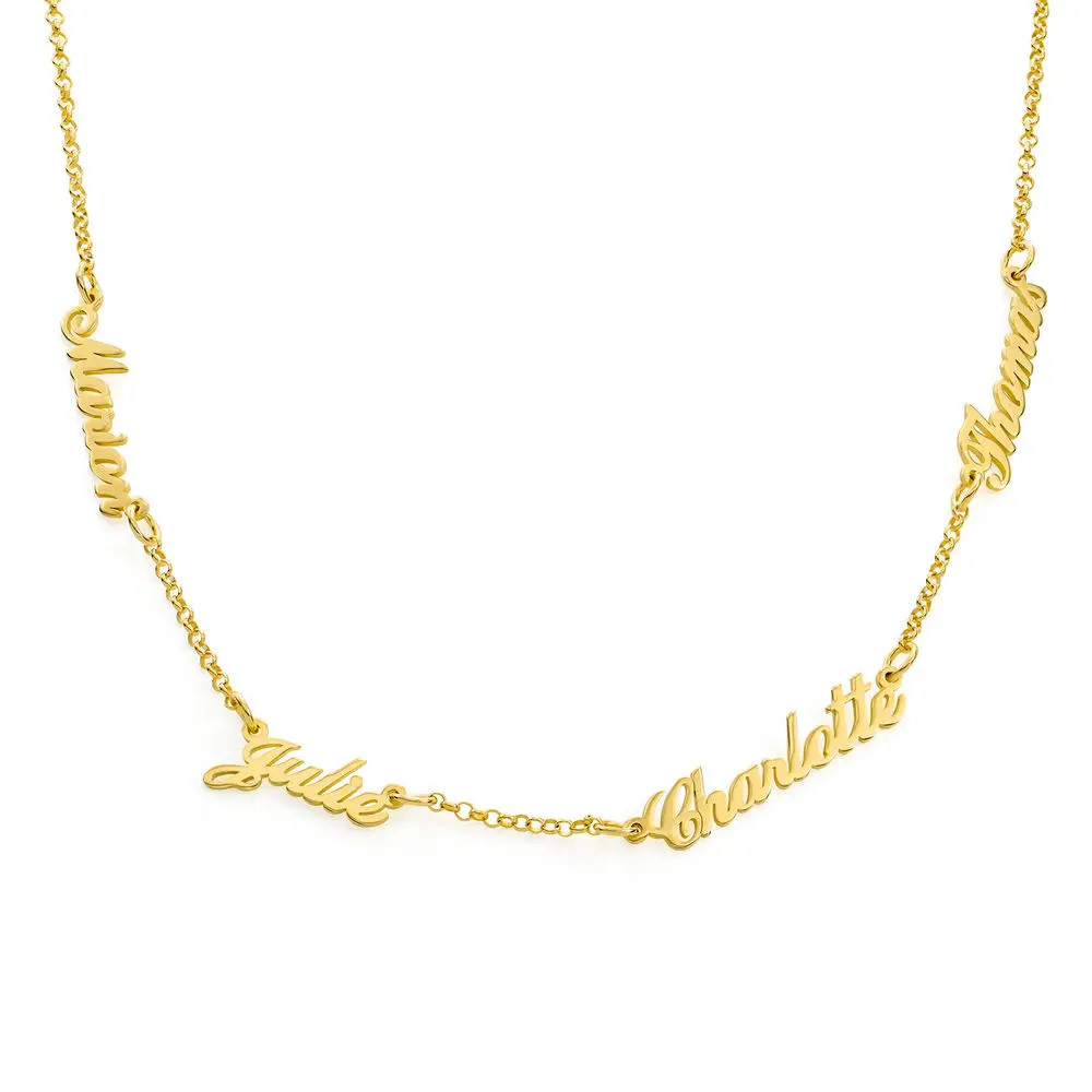 Heritage Multiple Name Necklace in Gold Plating | Theo Grace