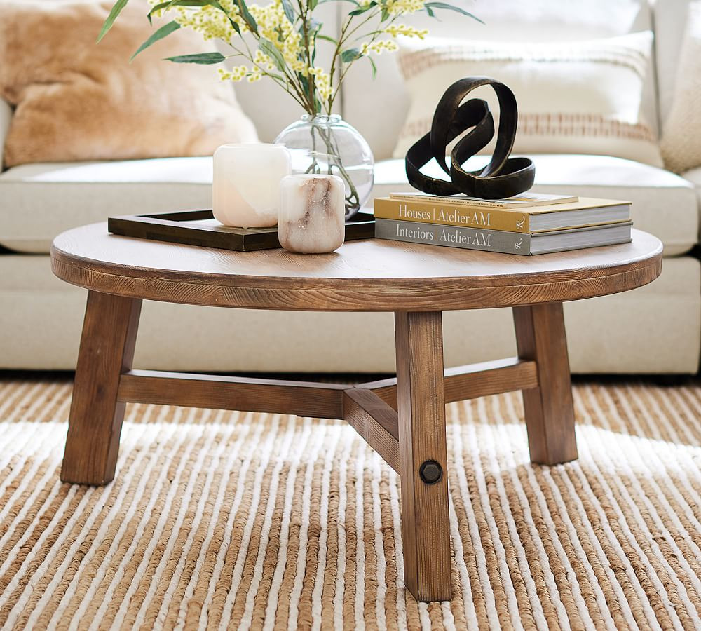 Rustic Farmhouse Round Coffee Table | Pottery Barn (US)