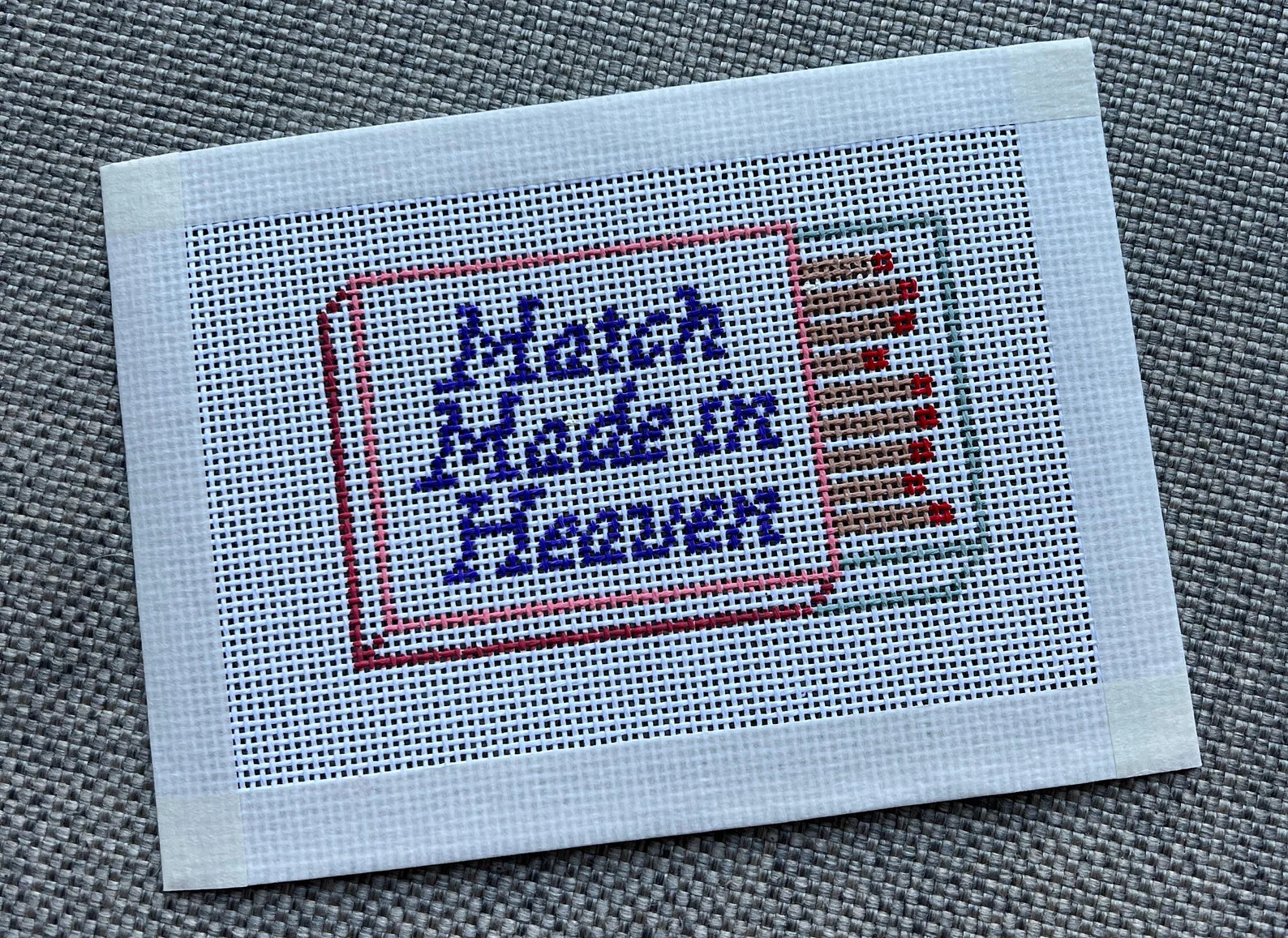 Match Made in Heaven Needlepoint Canvas 13in Mesh Hand Painted 4.5 X 2.75 Inches - Etsy | Etsy (US)