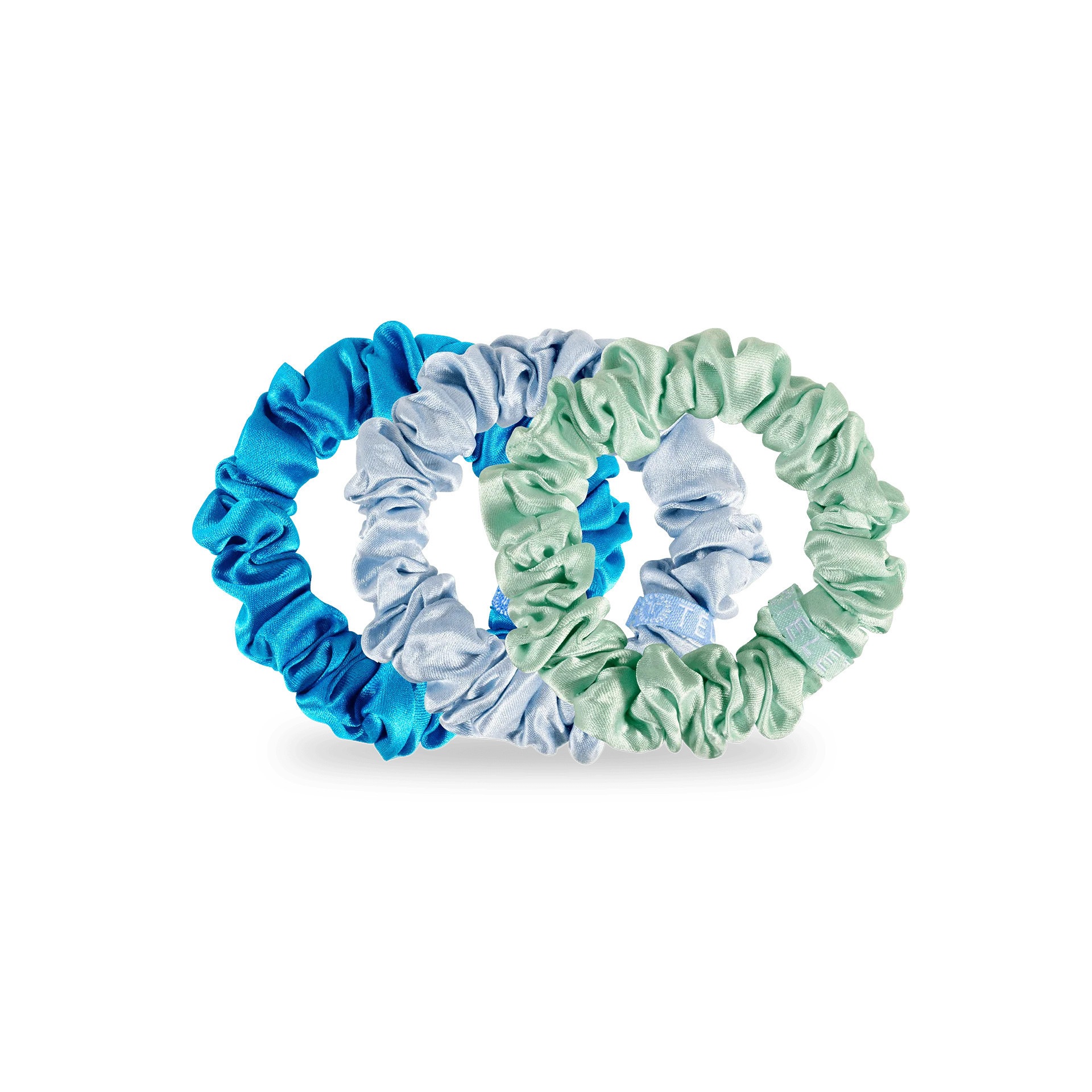 Blue My Mind Small Silk Scrunchies | TELETIES