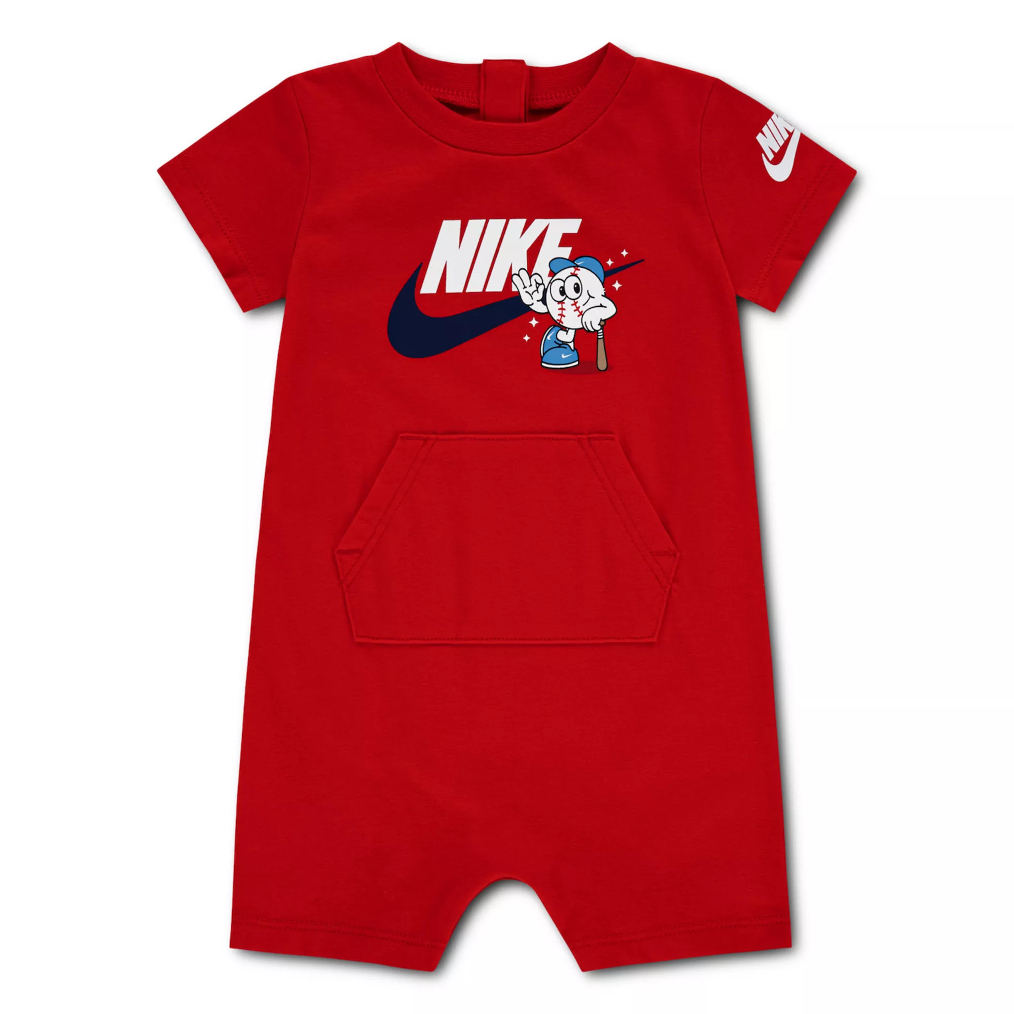 Newborn Baby Boys Nike Baseball Character Short Sleeve Romper | Kohl's