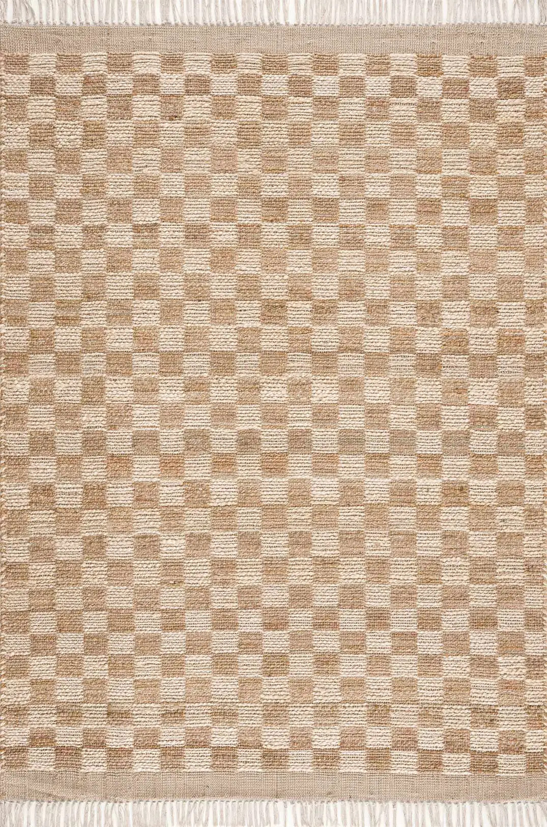 Ionut Checkered Jute Area Rug | Boutique Rugs