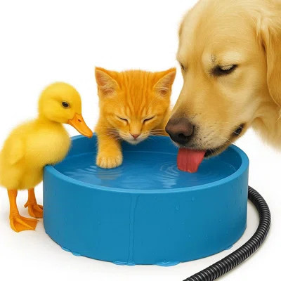 Heated Water Bowl For Dog Cat, Outdoor Warming Animals Bowl With Chew Resistant Power Cord, Waterproof Heat Pet Bowl Smart Uniform Heating In Winter A | Wayfair North America