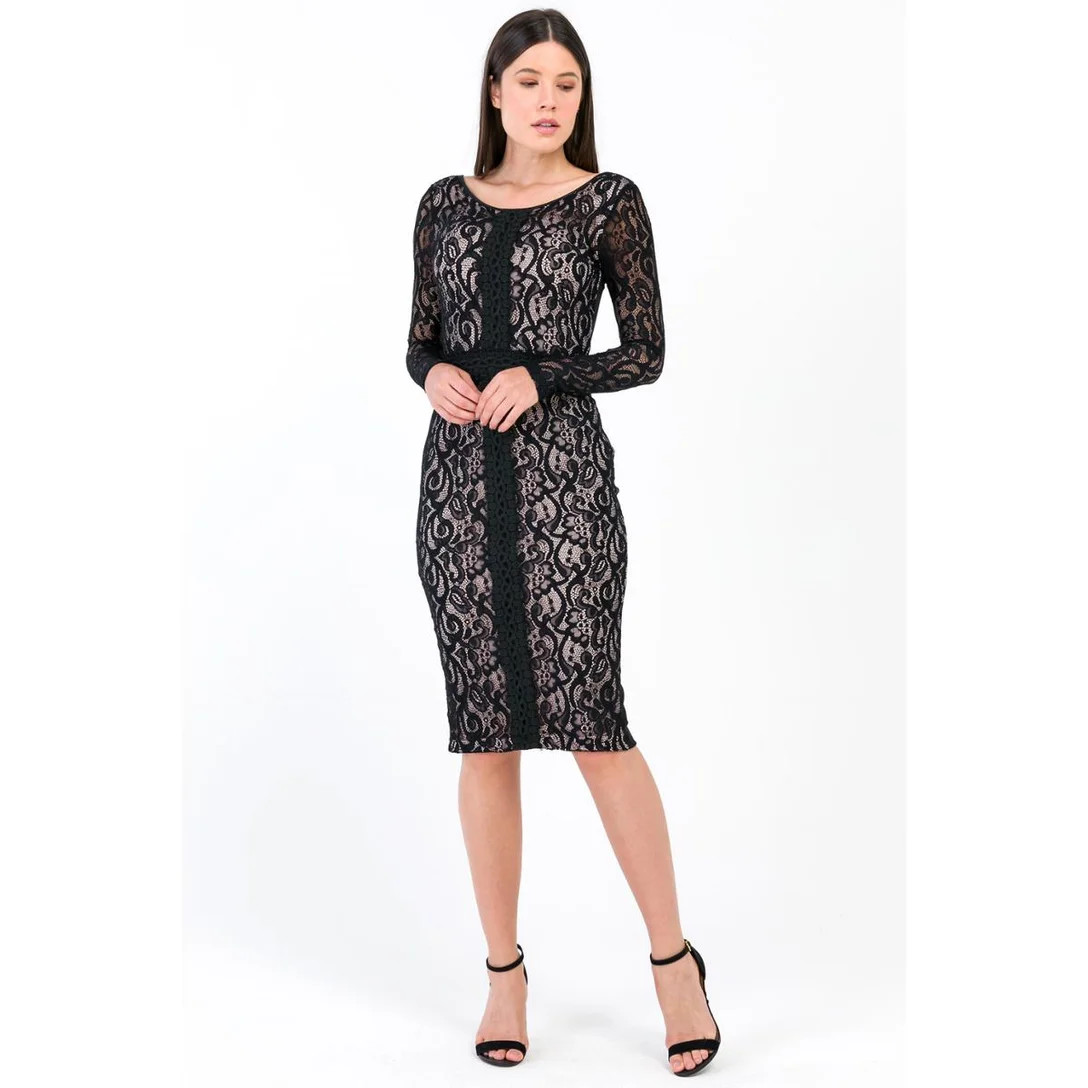 Vestido Midi PKS Renda Preto-GG - Preto | Zattini (BR)