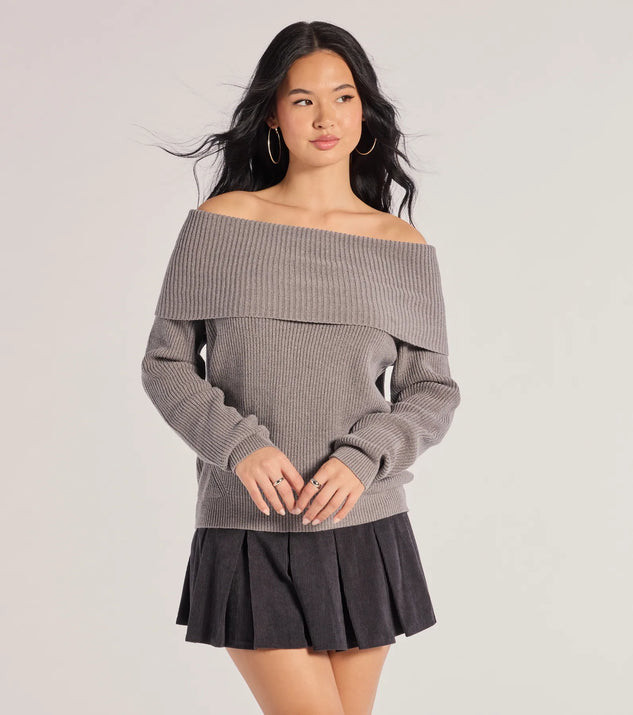 Cozy Factor Ribbed Knit Off-The-Shoulder Sweater | Windsor Stores