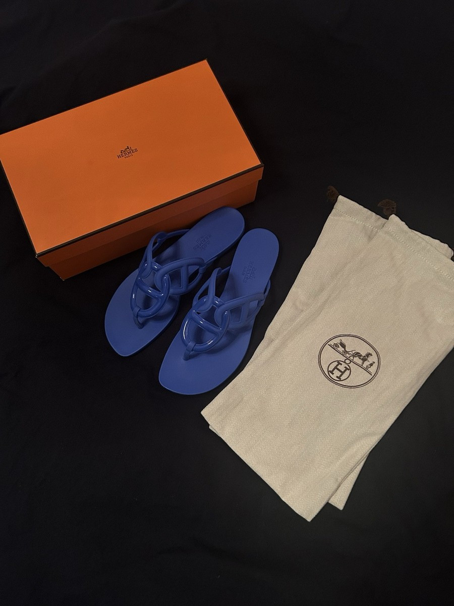 😍 Authentic Hermes Egerie Sandals - Size 37 - Blue Outremer - 😍 | eBay | eBay US