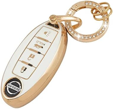 UHONSN for Nissan Key Fob Cover 4 Button Remote Start Soft TPU Keys Protector Chain Cute Car Acce... | Amazon (US)
