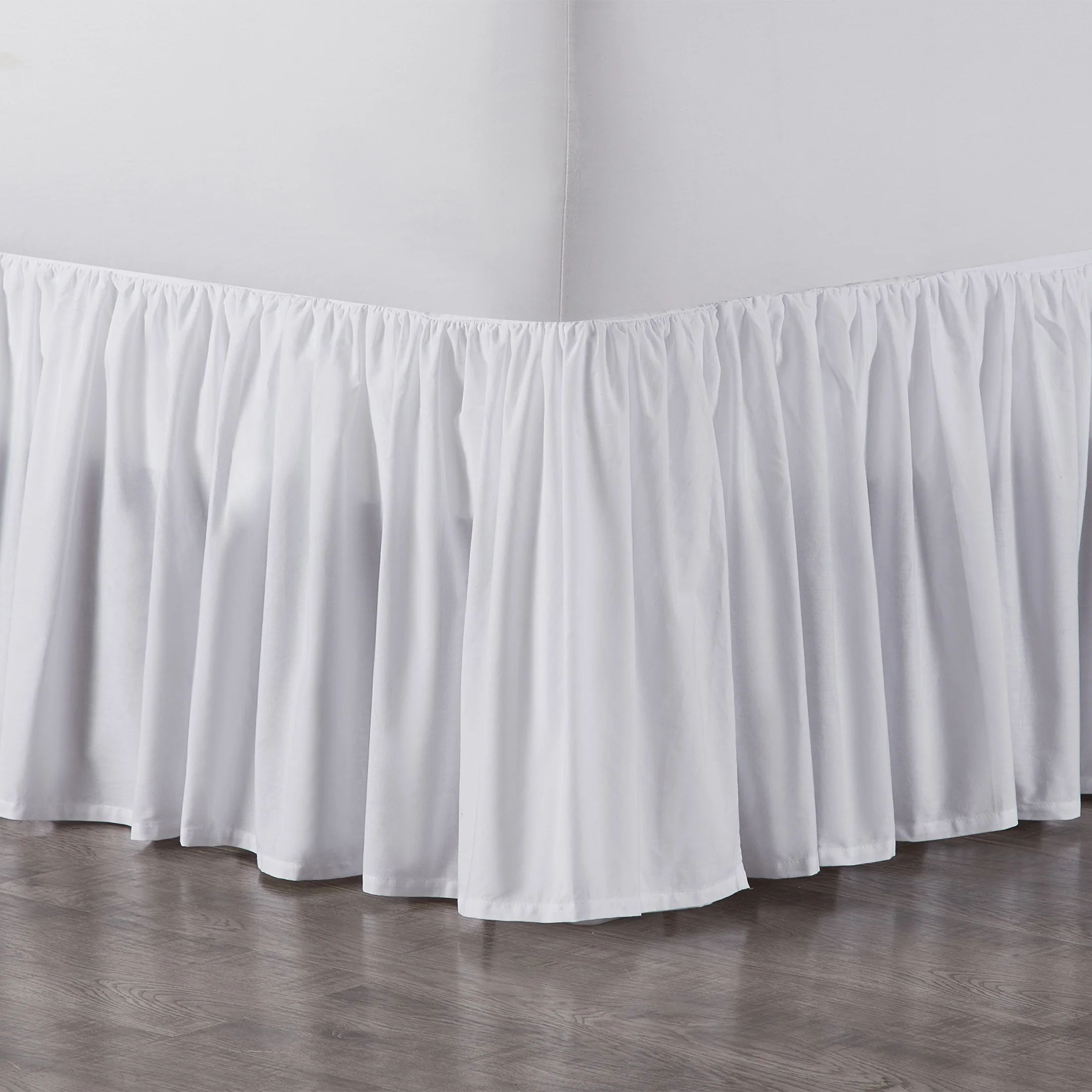 My Texas House Jacqueline White Ruffle Cotton Bed Skirt, King - Walmart.com | Walmart (US)