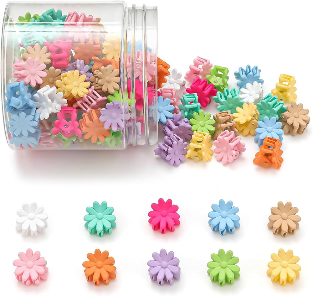 Mini Flower Hair Clips, Baby Hair Clips Mini Claw Clips Cute Jaw Clips Hair Pins Hair Barrettes T... | Amazon (US)