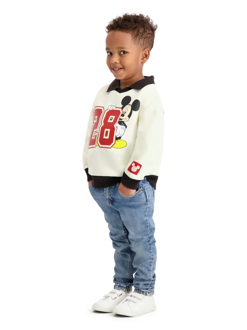Mickey Mouse Toddler Boy Long Sleeve Rugby Shirt, Sizes 12M-5T | Walmart (US)