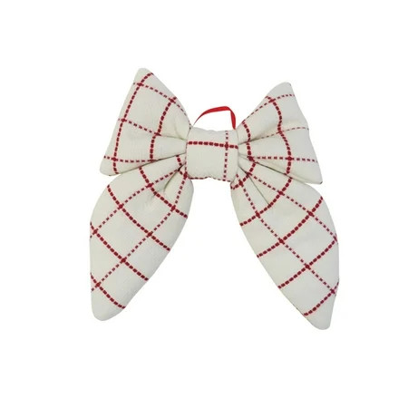 Red and White Plaid Decorative Christmas Bow, 15.5", by Holiday Time | Walmart (US)
