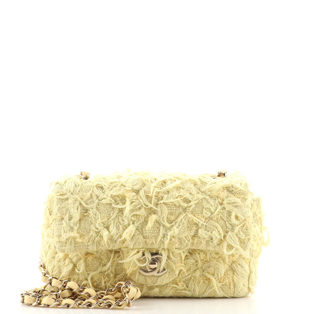 Classic Single Flap Bag Fringed Tweed Mini | Rebag