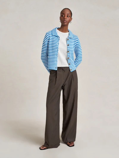 Mini Marina Fine Stripe Cardigan | La Ligne