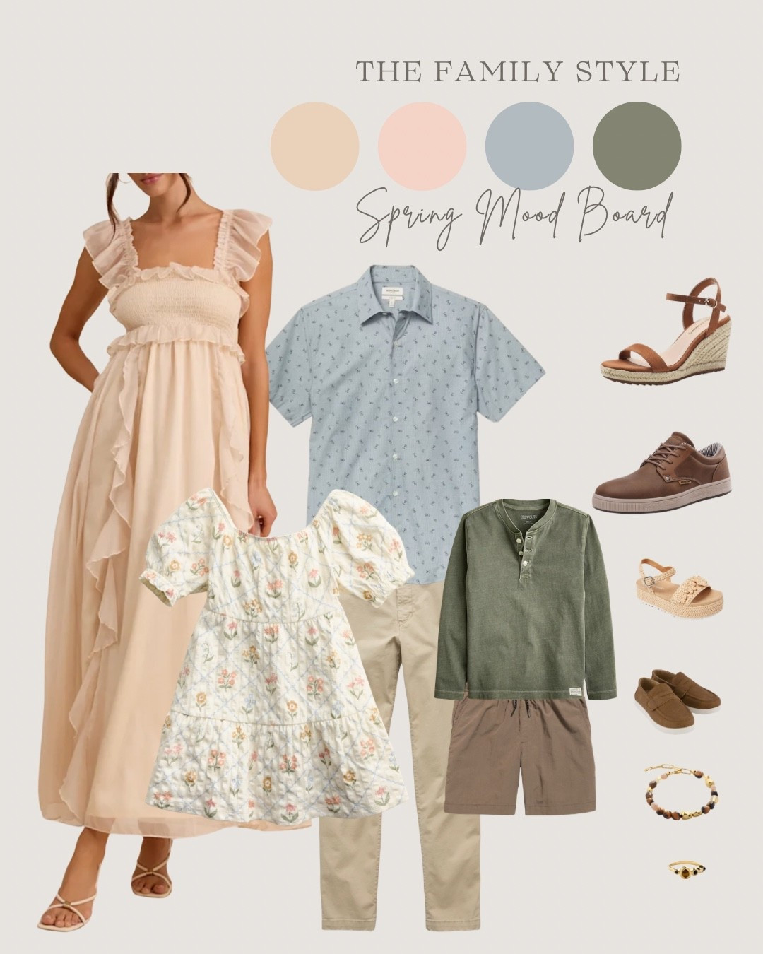 Spring photo look, pulled colors from daughters dress fo the rest of the family and played with textures and patterns for the perfect cohesive coordinated not matching look! 

#LTKspringtrends #LTKSeasonal