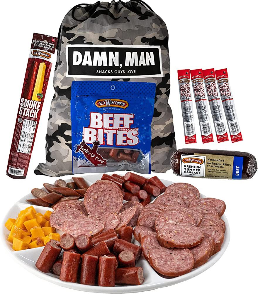 Jerky Gift for Men, Unique Food Gift Basket for Dad, Mens Birthday, Fathers Day Gift - Summer Sau... | Amazon (US)
