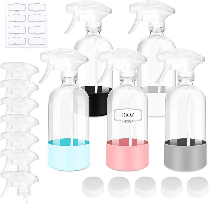 Glass Spray Bottles for Cleaning, Refillable Empty Containers with Silicone Protective Sleeve, Up... | Amazon (CA)