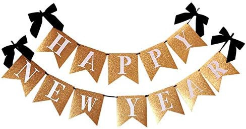 KatchOn, Gold Glitter Happy New Year Banner - 10 Feet, No DIY | Happy New Year Sign, Happy New Ye... | Amazon (US)