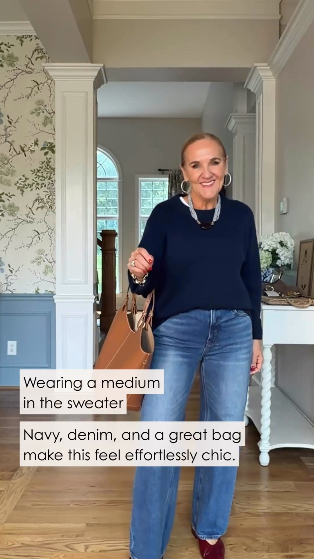 I’m wearing a medium in the sweater, and this is one of those simple outfits I can throw on and feel good in. The wide-leg jeans and burgundy flats keep it easy, but the whole thing still feels pulled together.

#LTKgrwm #LTKdayinmylife #LTKootd