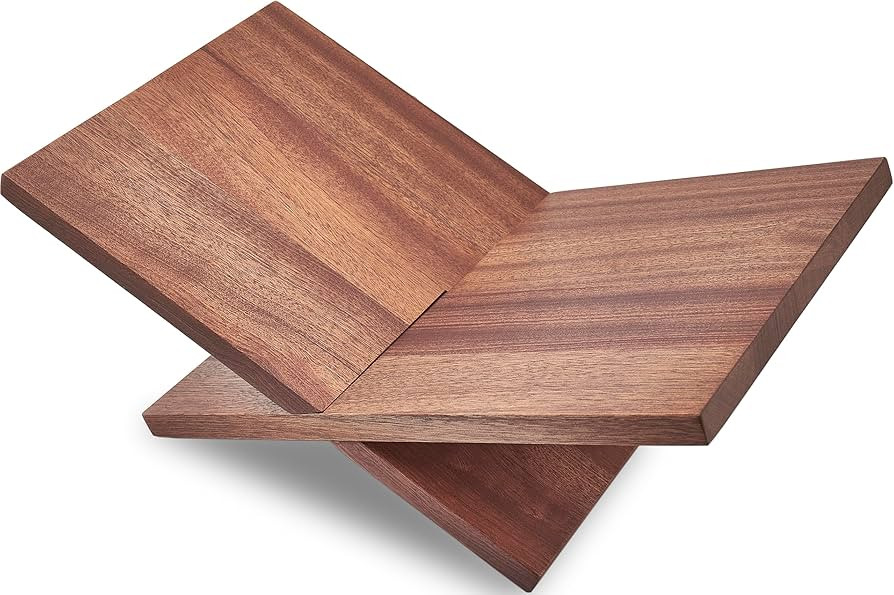 Honygebia Solid Wood Book Stands - Cross Frame Sapele Wooden Book Holder, Open Bookstand for Disp... | Amazon (US)