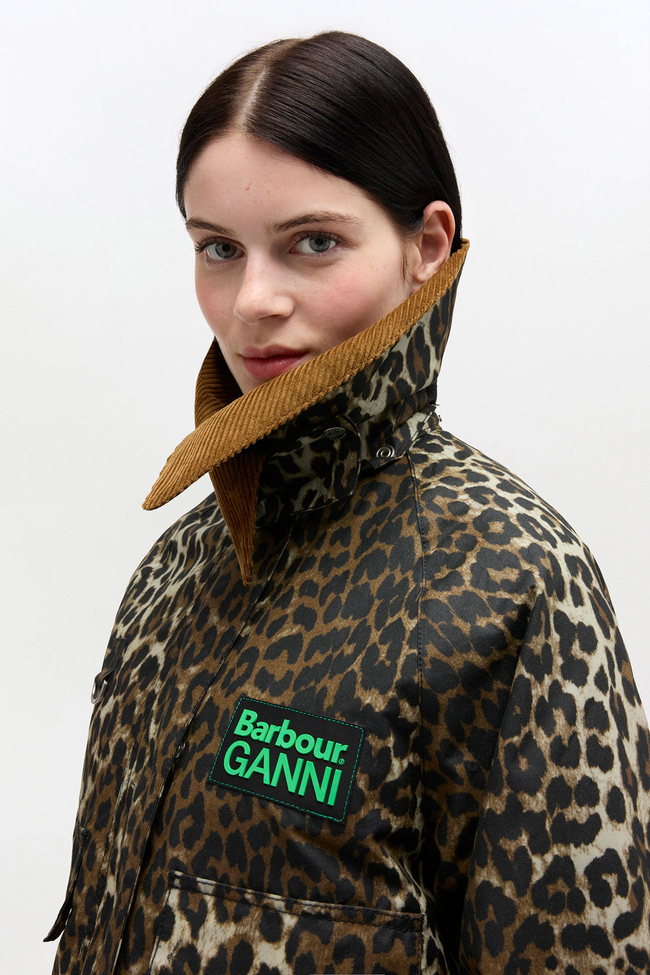 Short Wax Jacket in Leopard | Ganni