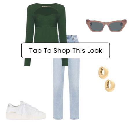 Travel Outfit Spring Outfit Casual Outfit

Lana Straight in Riptide
AGOLDE

Drew Huggies in Gold
MIRANDA FRYE

Arella Sweater in Army Green
Lovers and Friends

Stardan Sneaker in Optic White
Golden Goose

Capricornus Sunglasses in Fawn
AIRE

#LTKstyletip #LTKtravel #LTKU