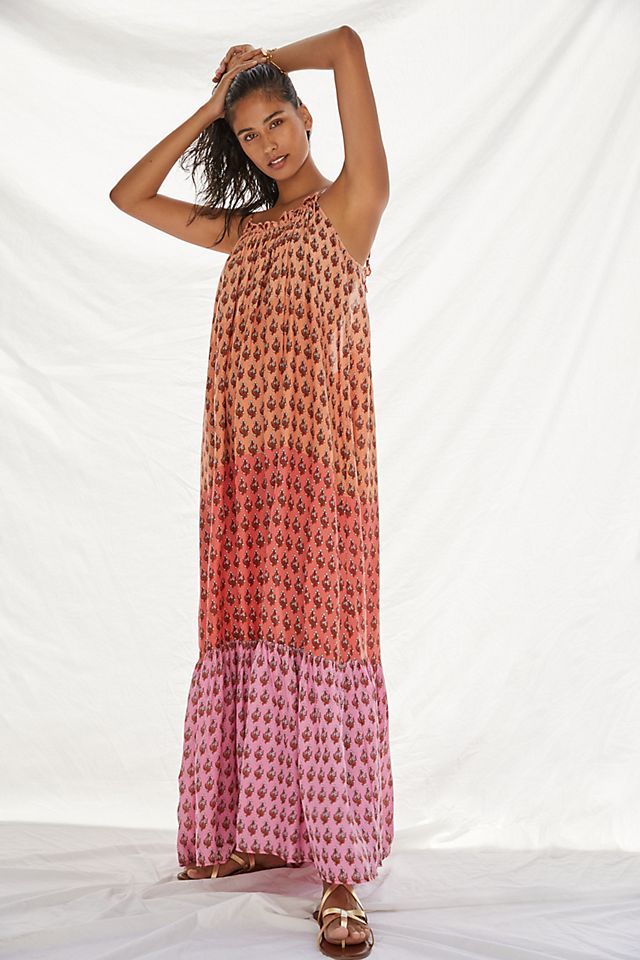 Flounced Maxi Lounge Dress | Anthropologie (US)