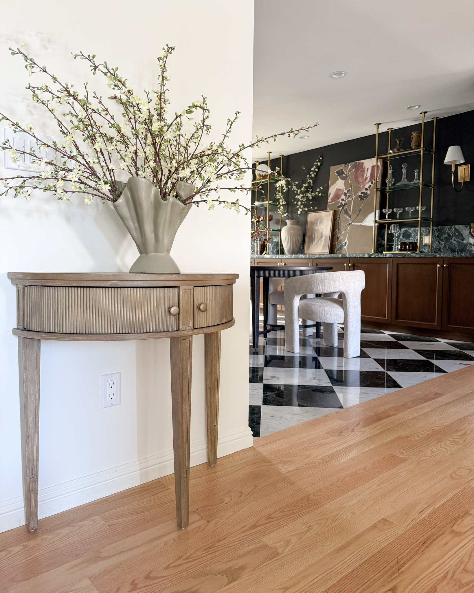 Gorgeous quality half moon accent table, vase and pretty cherry blossom stems!

#LTKSaleAlert #LTKHome #LTKSeasonal