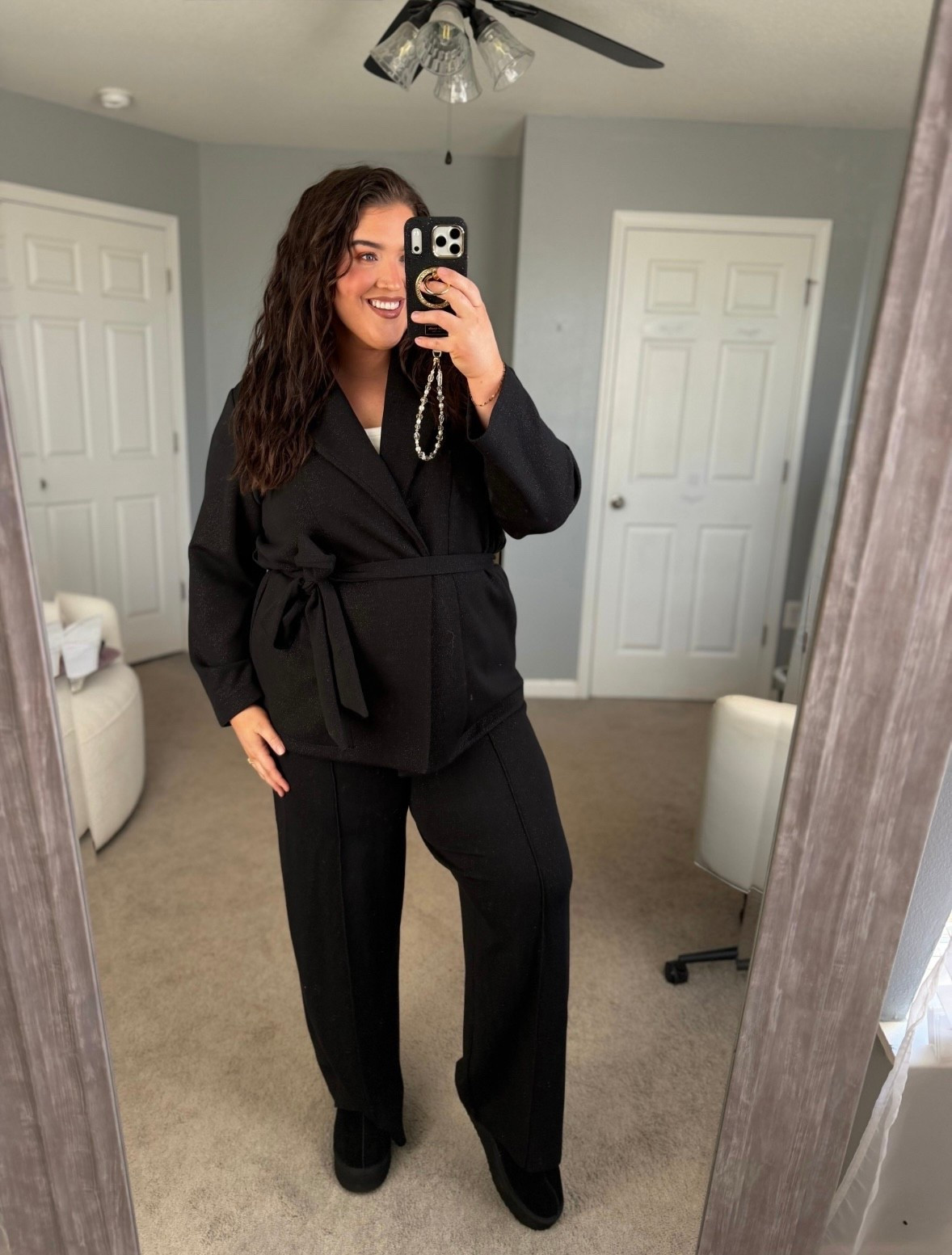 Spanx completely understands elevated comfy pieces that make me look (and feel) put together. I love the front seam on these pants and the collar and tie on the cardigan adds another level of chic to this look. 
Plus size monochromatic outfit inspo, errands outfit inspo, elevated loungewear  

#LTKHome #LTKPlusSize #LTKSeasonal