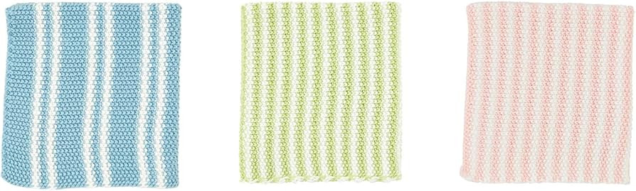 Mud Pie Spring Dish Cloth 3-Piece Set, Multi, 10 1/2" x 10 1/2" | Amazon (US)