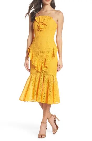 Women's Cooper St Garland Frill Lace Midi Dress | Nordstrom