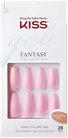 KISS Gel Fantasy Ready-to-Wear Press-On Sculpted Gel Nails, “Beautiful Moment”, Long, Pink, H... | Amazon (US)
