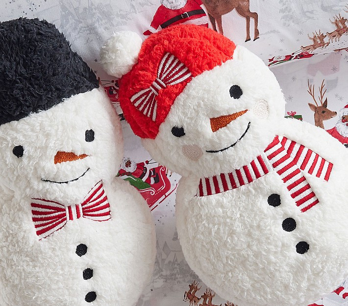Suzie Snowgirl &amp; Sammy Snowman Pillow Set | Pottery Barn Kids
