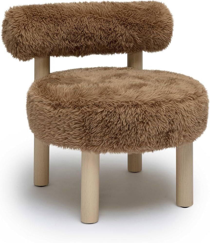 Tov Furniture Carmel Dark Taupe Vegan Shearling Accent Chair | Amazon (US)