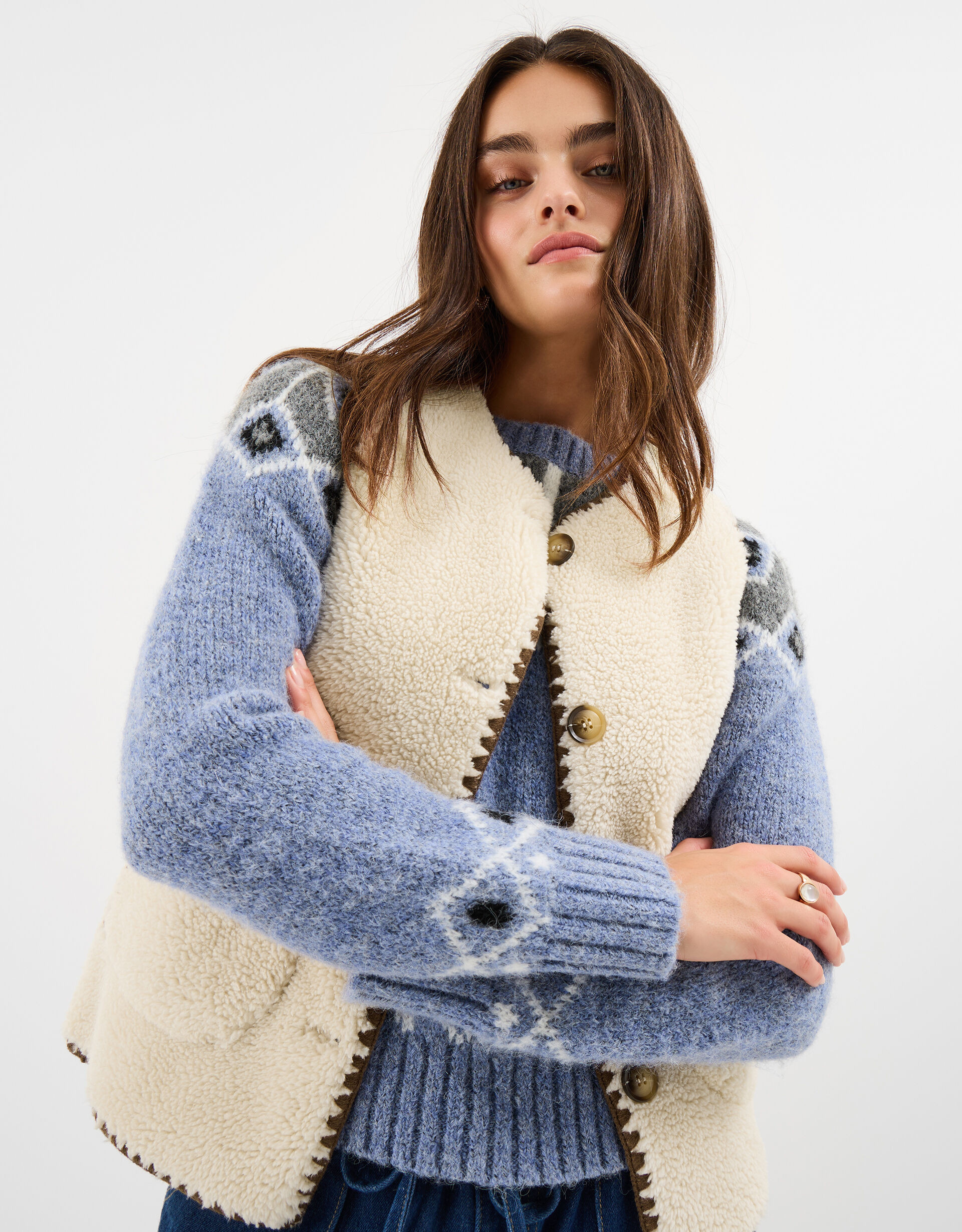 Faux Shearling Gilet  Cream | Accessorize (Global)