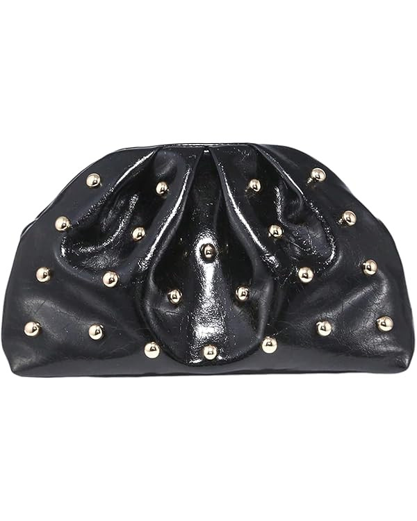 QWINEE Women's Elegant Studded Clutch Bag Magnet Ruched Bags Retro Vintage Evening Handbag | Amazon (US)