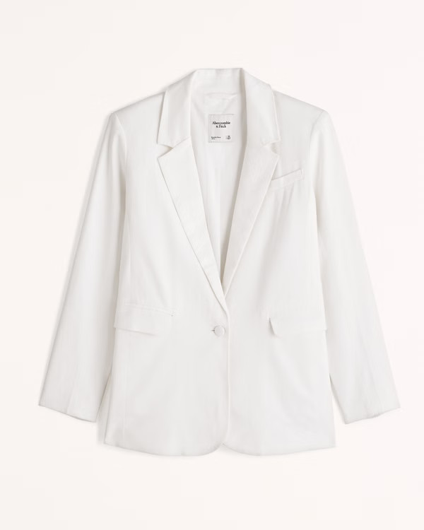 Linen-Blend Blazer | Abercrombie & Fitch (US)