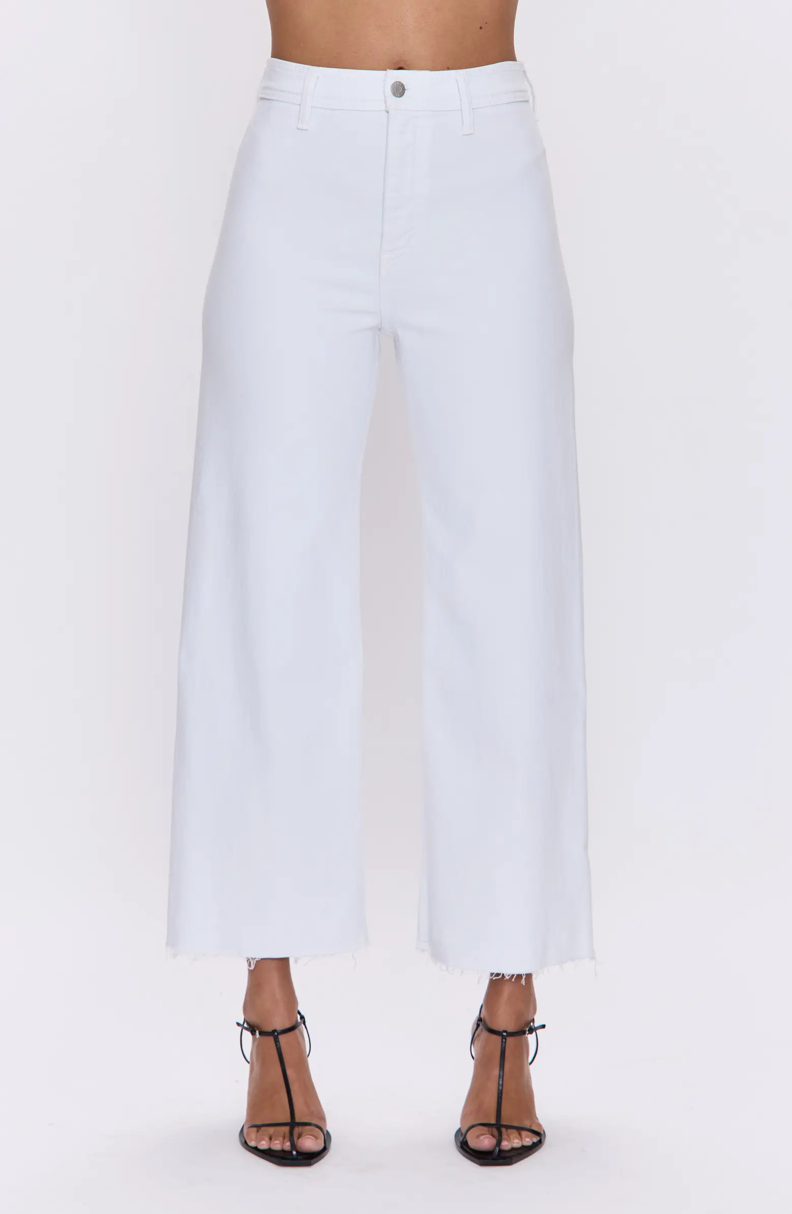 Penny Crop High Waist Raw Hem Wide Leg Jeans | Nordstrom